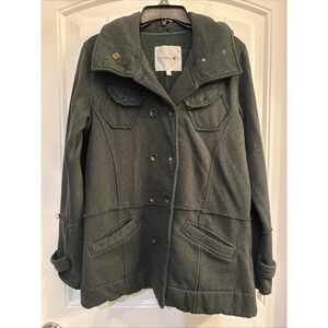 Hurley Coat Womens Small Double Breasted Jacket Button Up Knit Outdoors Green XL